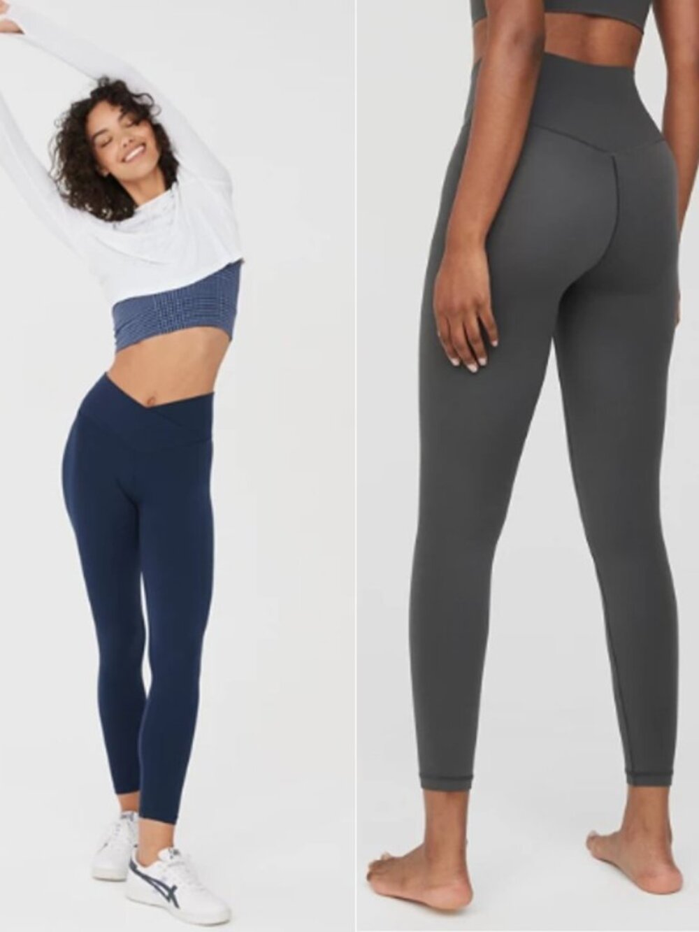 OFFLINE By Aerie Real Me High Waisted Crossover Legging-2 pairs Grey and Navy M